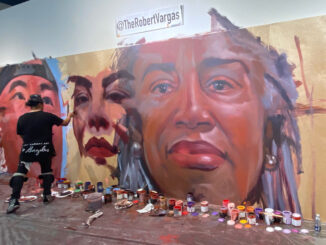Robert Vargas paints a mural